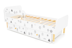 Детская кровать Бельмарко Stumpa Классика Домики ч б