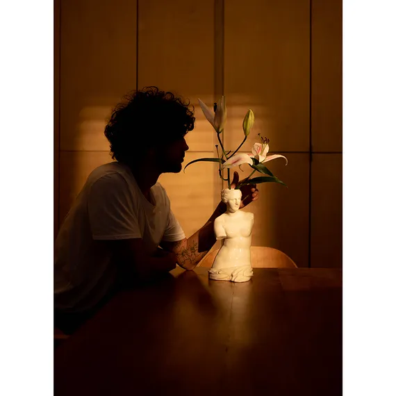 Ваза для цветов venus, 31 см, белая