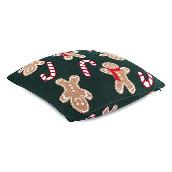 Подушка вязаная с новогодним рисунком gingerman из коллекции new year essential, 45x45 см
