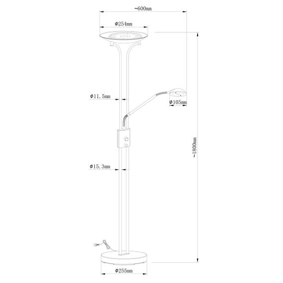Торшер Arte Lamp Duetto A4329PN-2PB