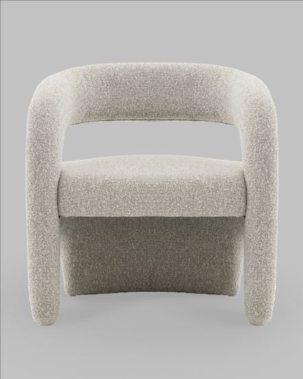 Кресло лаунж Bones серебристый букле