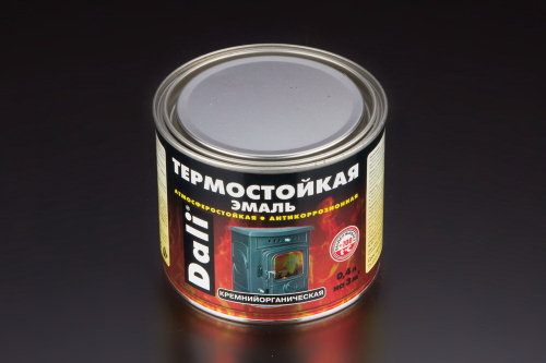 Эмаль термостойкая Dali кремнийорганическая атмосферостойкая антикоррозионная, 0.4л, матовый серебро