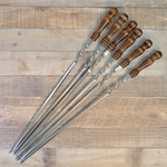 Набор шампуров 6шт 650*12*2мм угловых, с деревянными ручками, в чехле