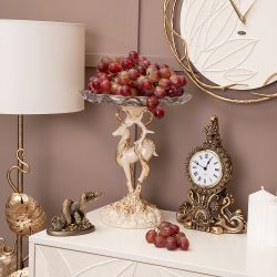 Фруктовница Лань Артемиды Айвори со стеклянной чашей