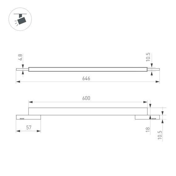 Трековый светодиодный светильник Arlight Mag-Microcosm-Flat-L600-16W Warm3000 043273