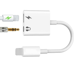 Кабель переходник для iPhone 7/7 Plus на наушники jack 3.5 + разъем для зарядки