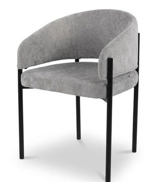 Стул НИКОЛЬ цвет REEF 08 Светло-серый, ткань/ черный каркас