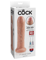 Телесный необрезанный фаллоимитатор на присоске 7" Uncut Cock - 19,1 см.