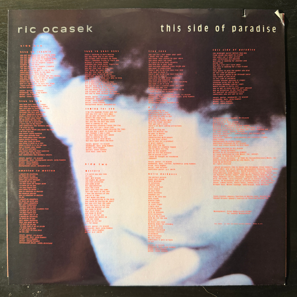 Ric Ocasek ‎– This Side Of Paradise (США 1986г.)