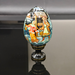 Яйцо сувенирное "Зимний вечер" (ручная роспись Палех)