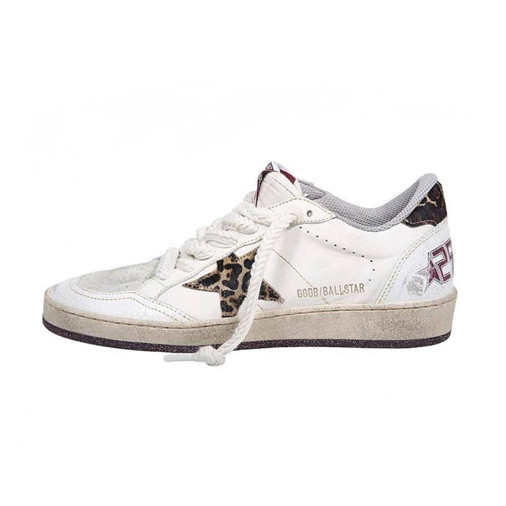 Женские Golden Goose Ball Star VCE with Leopard Print Pony Skin Star and Heel Tab