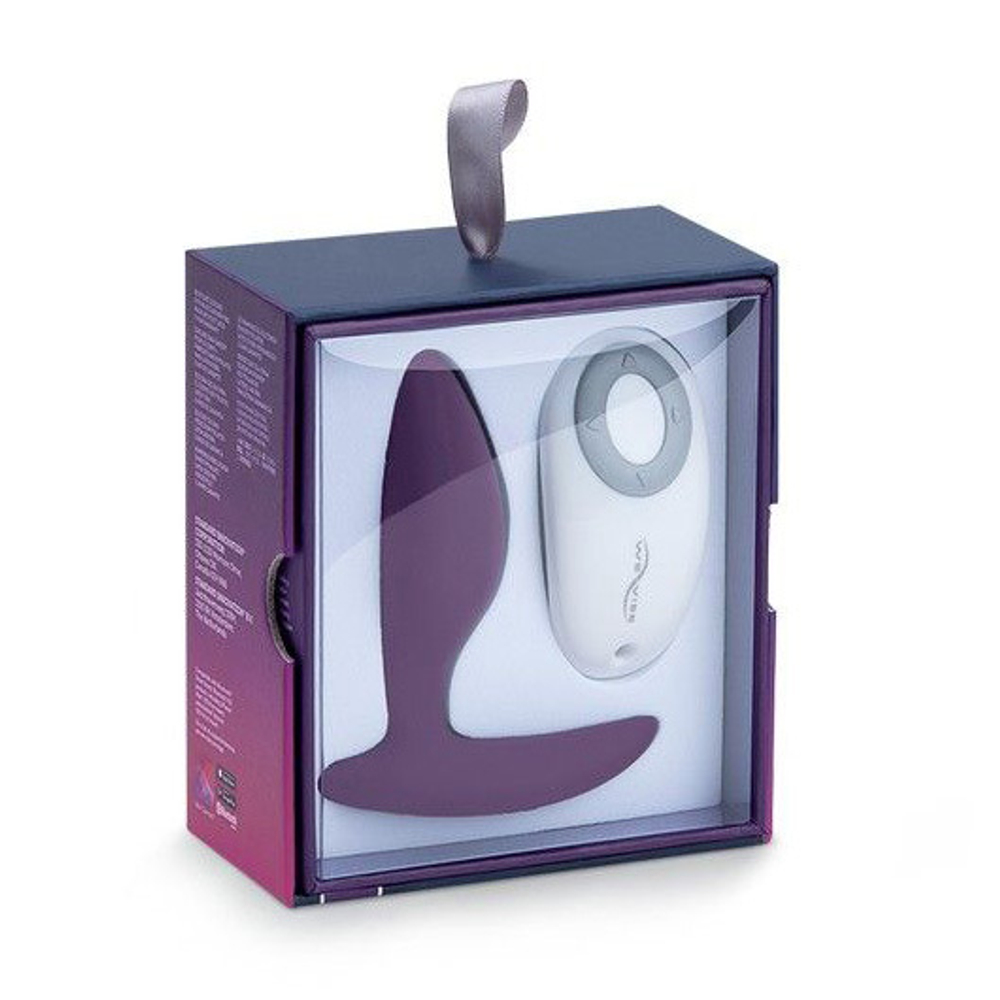 Фиолетовая анальная пробка для ношения 8,8см с вибрацией и пультом ДУ We-Vibe Ditto SNDTSG4