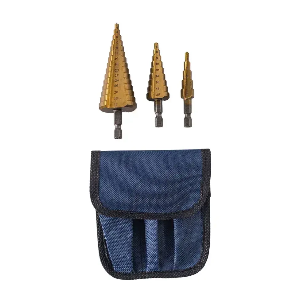 Сверло ступенчатое по металлу 3 шт 4-12 4-20 4-32 в чехле KROFT