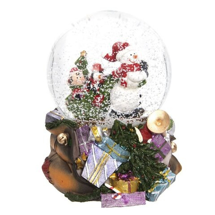 GAEM Фигурка декоративная в стекл. шаре с муз. "Снеговик", D 10 L10 W11 H14 см
