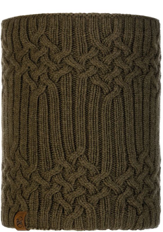 Вязаный шарф-труба с флисом Buff Neckwarmer Knitted Polar Helle Tundra Khaki Фото 1