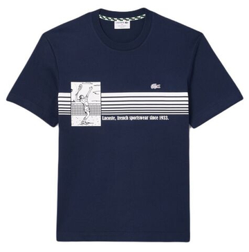 Мужская теннисная футболка Lacoste French Made Tennis Print Heavy T-Shirt - небесный