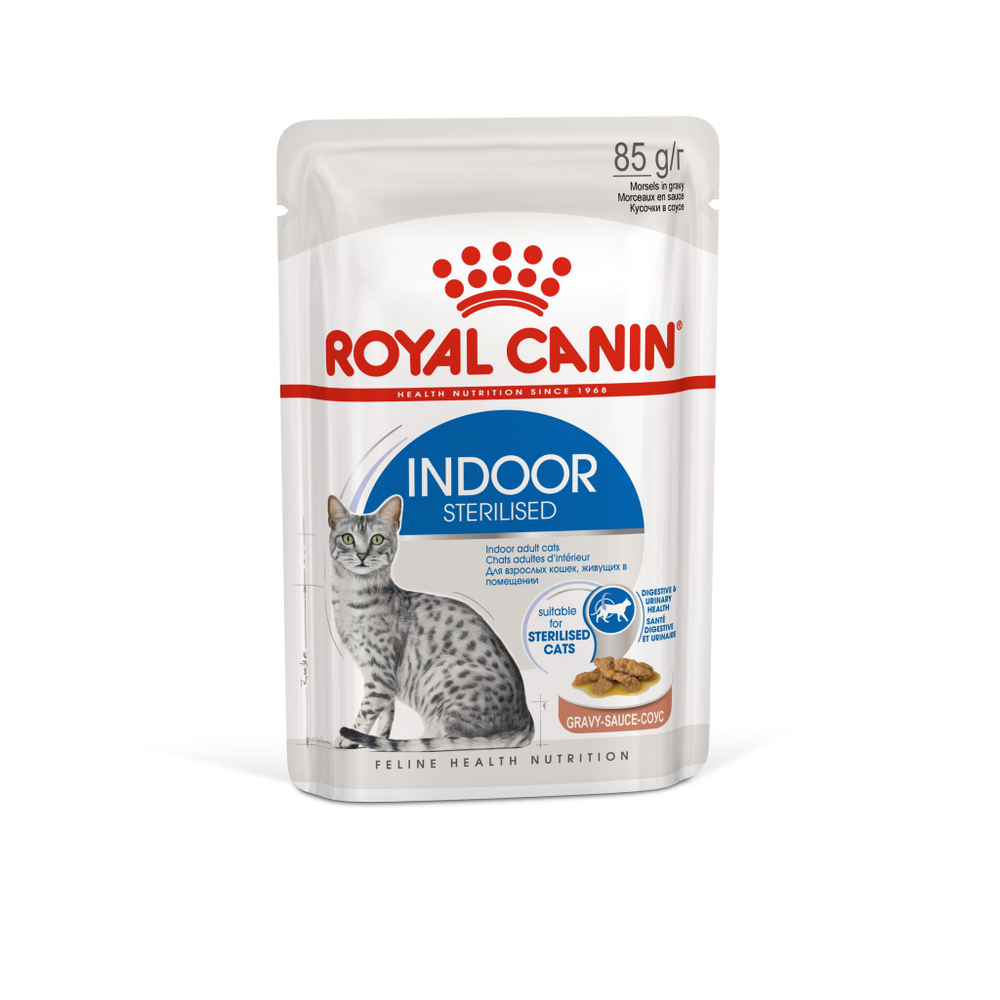 Royal Canin корм консервированный для взрослых кошек кусочки в соусе домашние стерилизованные