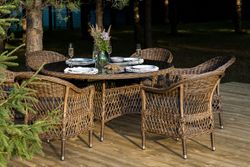 "Эспрессо–150 S" обеденная группа плетеная, цвет коричневый