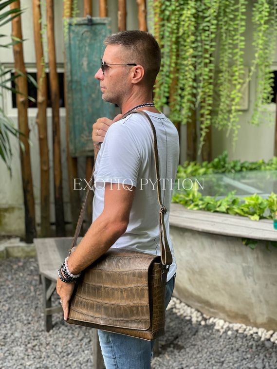 Мужская сумка из кожи крокодила BG-488