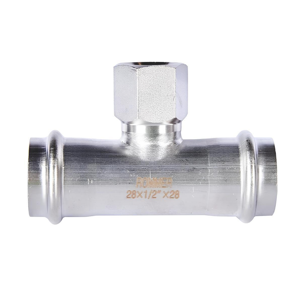 ROMMER Тройник с ВР 28x1/2" из нержавеющей стали прессовой