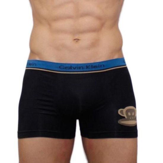 Мужские трусы боксеры бесшовные Calvin Klein черные с обезьяной