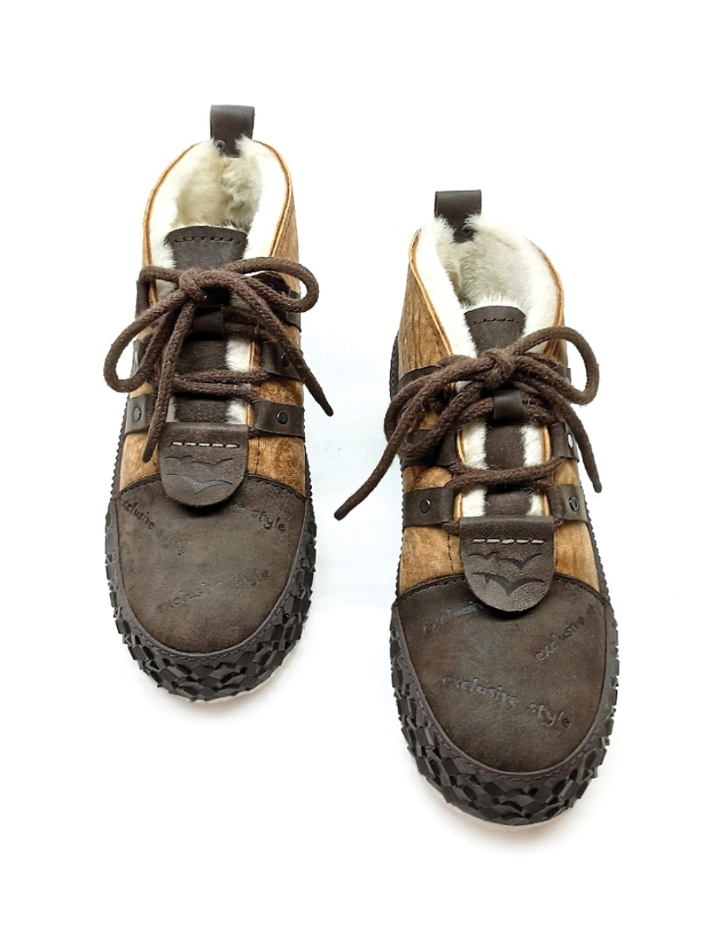 Ботинки зимние "Beige&Brown"