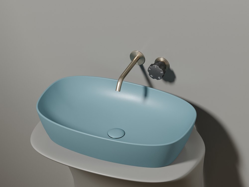 Умывальник чаша накладная овальная (цвет Зеленый Матовый) Element 610x385x140мм