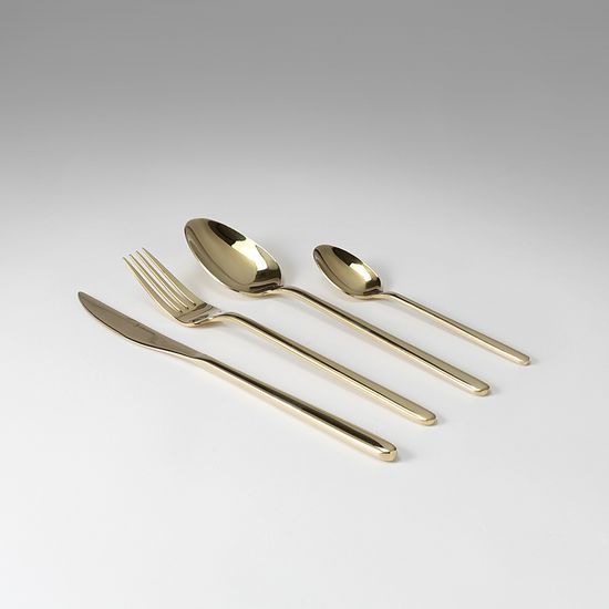 Набор столовых приборов pure, золотистые глянцевые, 16 пред.