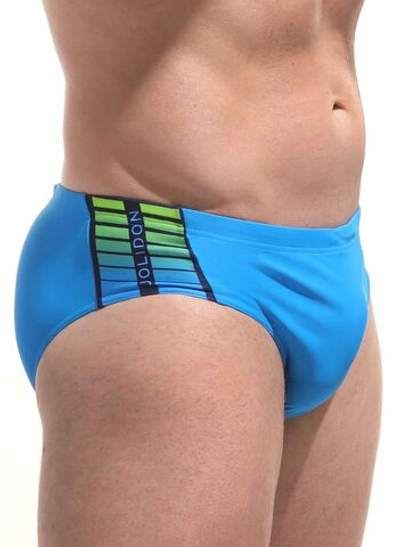 Мужские пляжные плавки с брендированной вставкой сбоку (Размер: L) (Цвет: синий)