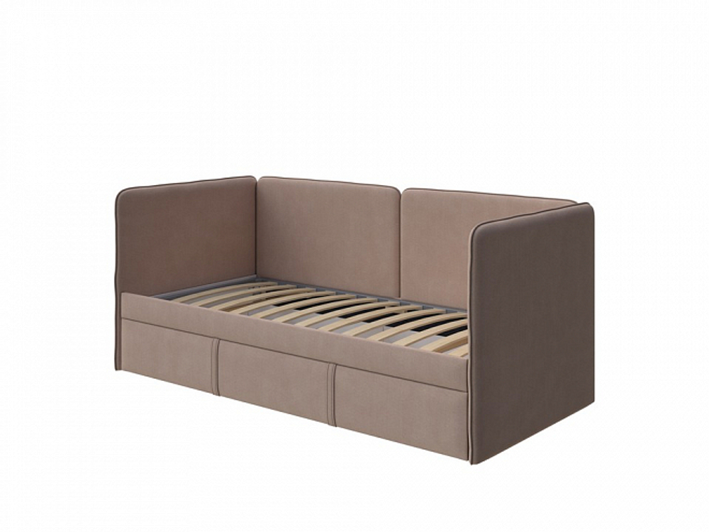 90-200 Кровать Bruno-Софа с выкатным ящиком Casa Сапфировый
