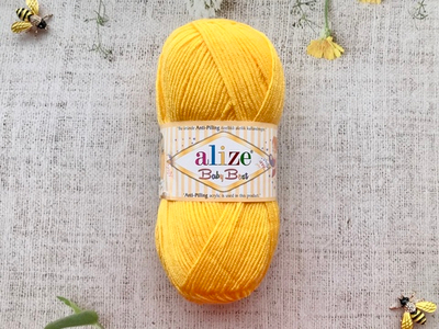Пряжа ALIZE "Baby Best" 216 темно-желтый