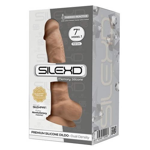 Телесный фаллоимитатор 17,6см на присоске с мошенкой SilexD Premium Silicone Dildo 7" Model 1