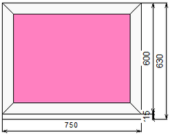 Пластиковое окно 600 х 750 ТермА Эко с глухой створкой