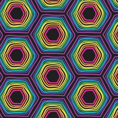 Соты - радуга на черном