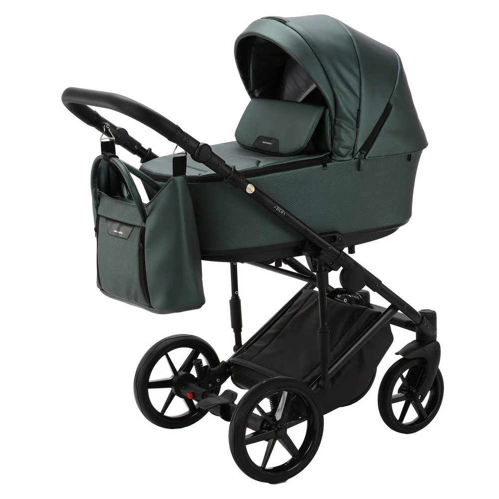 Детская коляска Adamex Zico Deluxe 3 в 1 Z-SM15 Т.ЗЕЛ. КОЖА