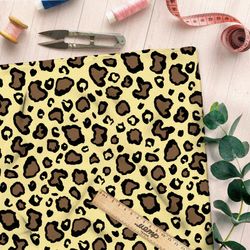 Ткань оксфорд 210 светлый контрастный леопардный принт