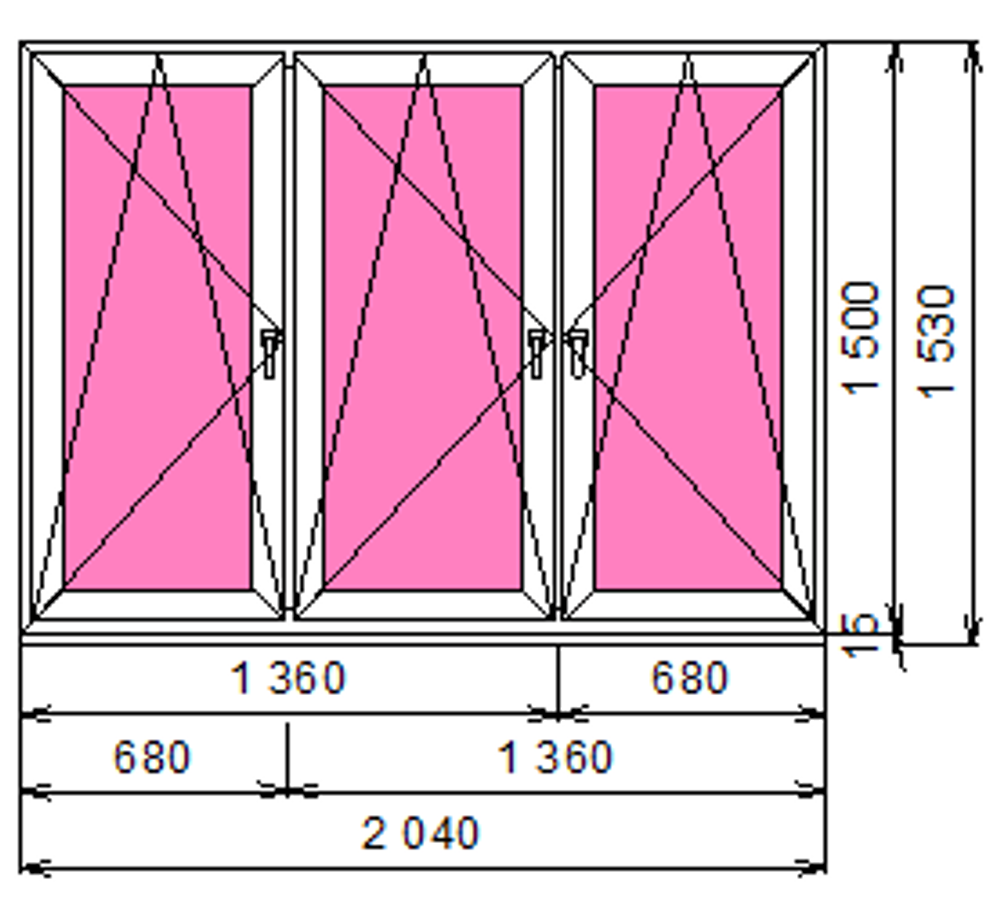 Пластиковое окно 1500 х 2040 ТермА Эко