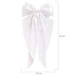 Заколка для волос баретте с бантом и широкими длинными хвостиками, белый, MONTE VITA, 457114