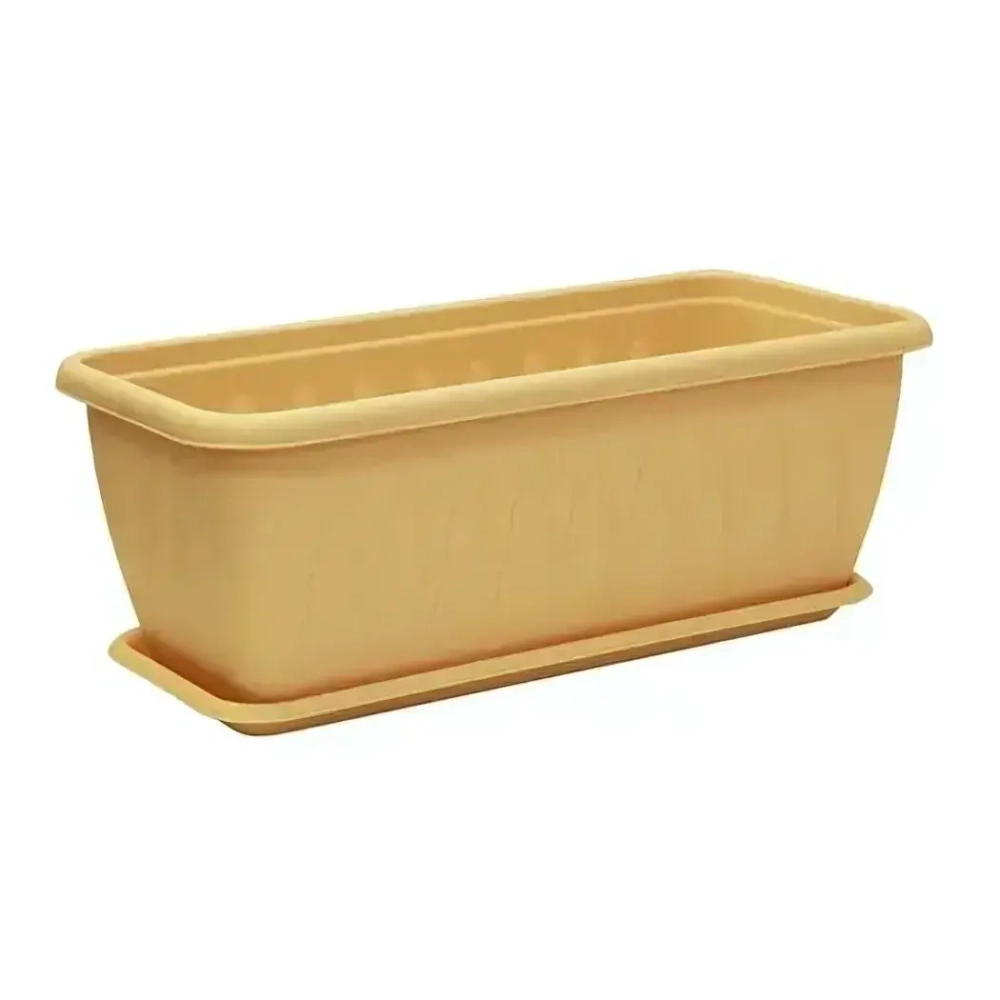 Балконный ящик АЛИЦИЯ 400мм с поддоном Белая Глина 0,155,4х0,185м