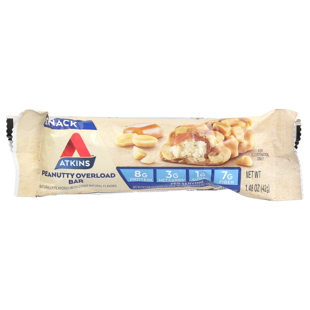Atkins, перекус, арахисовый батончик, 5 шт. по 42 г (1,48 унции)