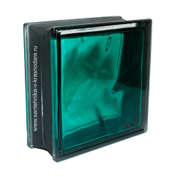 Купить Стеклоблок морская волна черный бриллиант Vitrablok  19х19x8