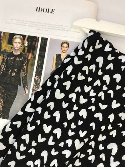 штапель принт геометрия белое на черном D39C1