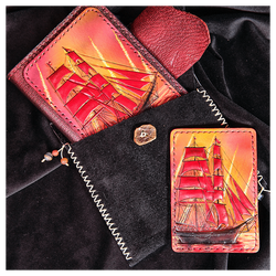 Чехол на паспорт «Городские мотивы» красный