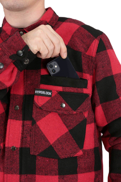 HYPERLOOK Рубашка с защитой локтя Hennessy в клетку красно-черная