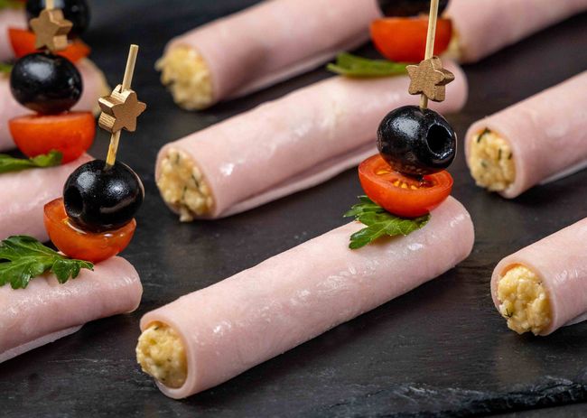 Рулетики из ветчины с сыром, 10 шт.