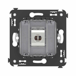 Компьютерная розетка RJ-45 без шторки в стену, кат.6 одинарная экранированная, "Avanti", "Закаленная сталь"