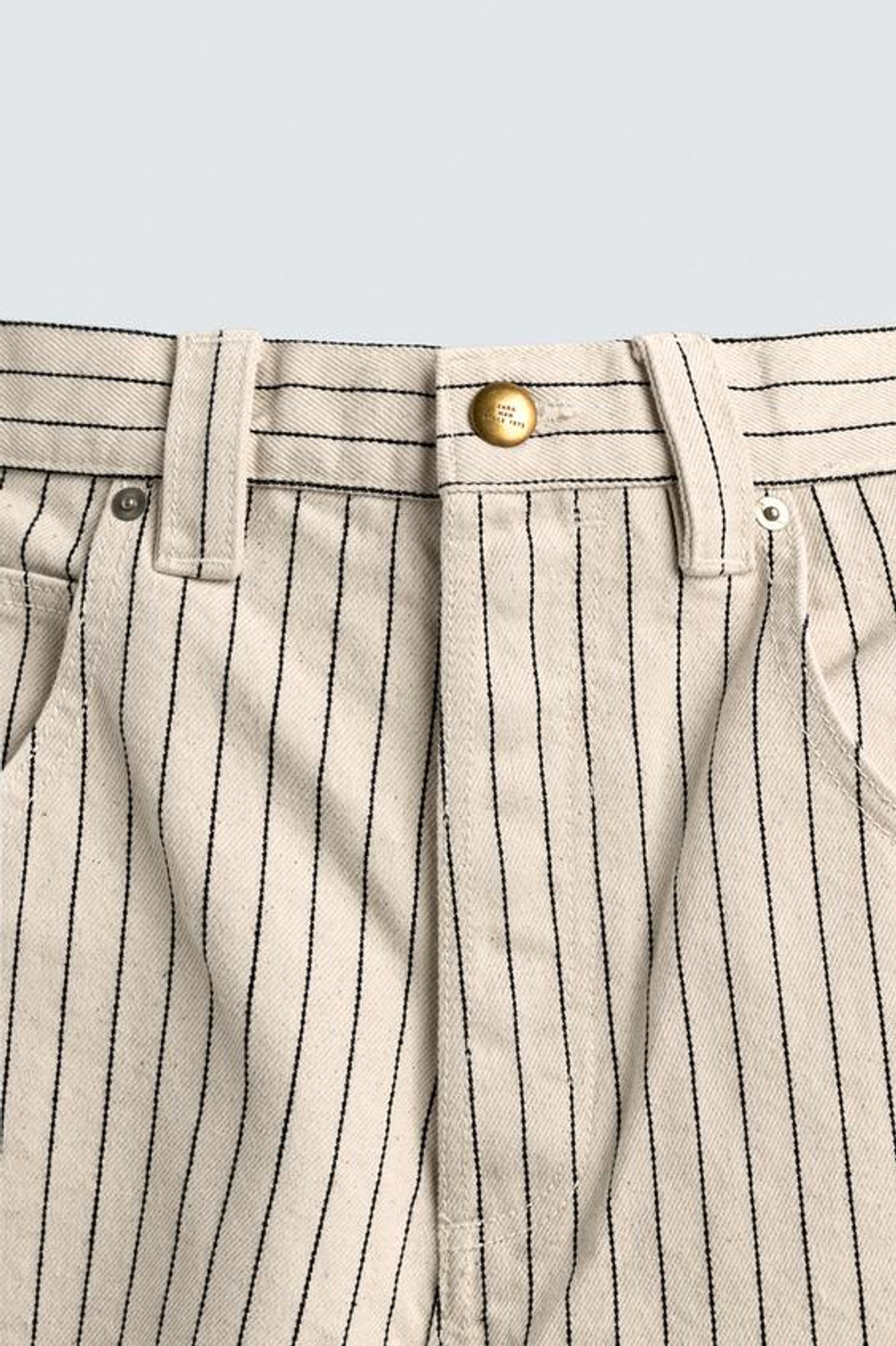 ZARA ШОРТЫ-ДЖОРТСЫ RELAXED FIT В ПОЛОСКУ, ЭКРЮ