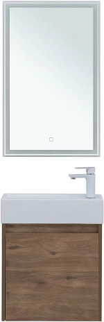 Тумба с раковиной Aquanet Nova Lite 50 с зеркалом, дуб рустикальный