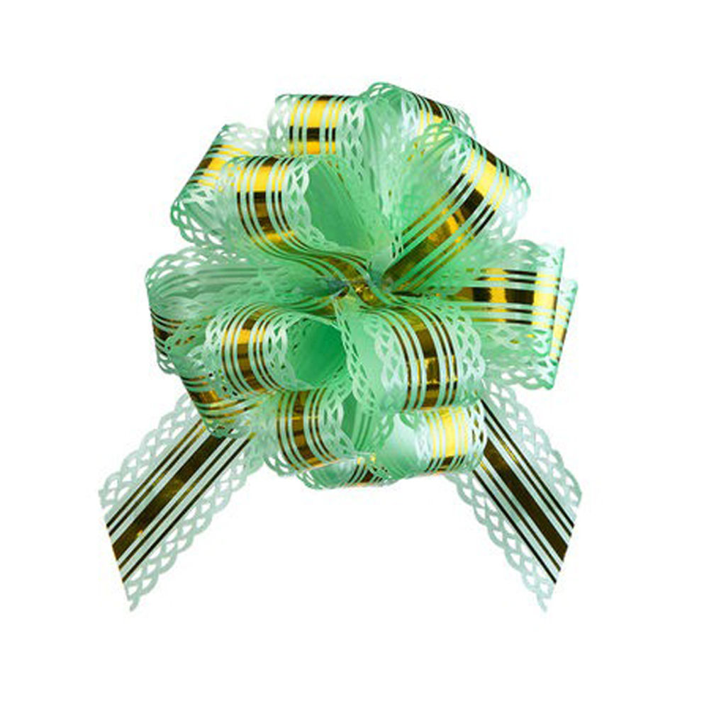 Бант-шар подарочный Basir с тиснением и золотыми полосками, 32 мм, 4 цвета ассорти, 10 шт