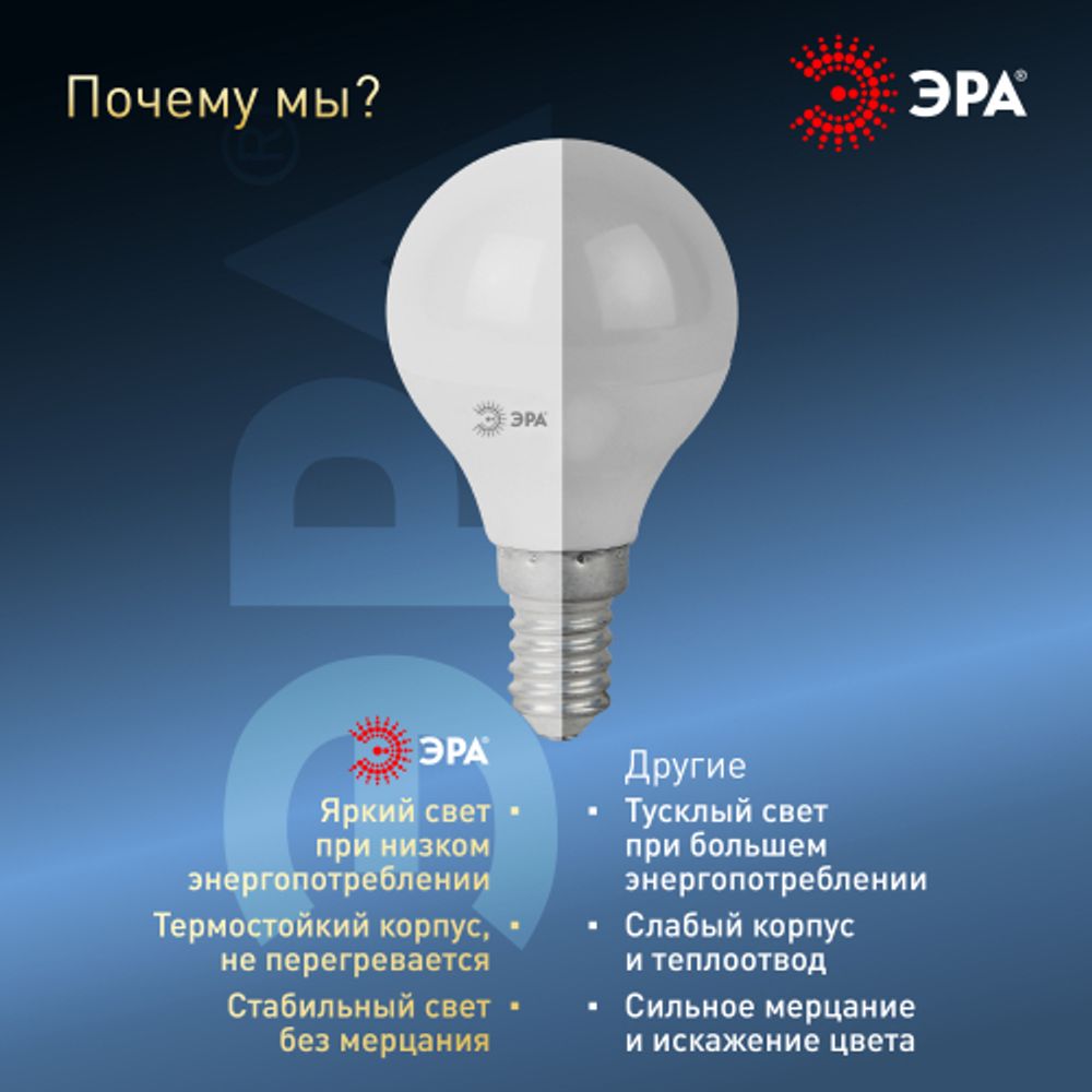 Лампа светодиодная ЭРА STD LED P45-11W-860-E14 11Вт шар холодный дневной свет Е14 | Лампы cветодиодные Шар (G/P)